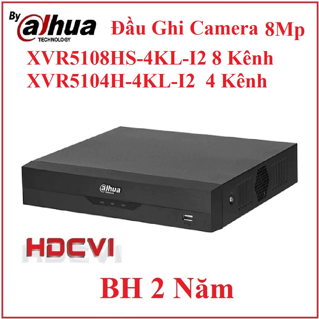 Đầu Ghi Hình Cho Camera 8Mp 4K Dahua DH-XVR5108HS-4KL-I3 8 Kênh, Dahua DH-XVR5104H-4KL-I3  4 Kênh - Hàng Chính Hãng