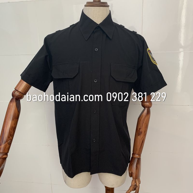 Áo bảo vệ, vệ sĩ màu đen ngắn tay vải kate ford logo tay