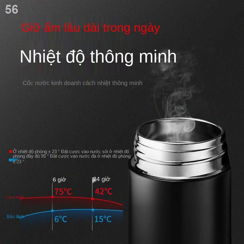 Bình đựng nước chân không inox 304 cốc quảng cáo hiển thị nhiệt độ thông minh dung tích lớn xách tay nam nữ học sin