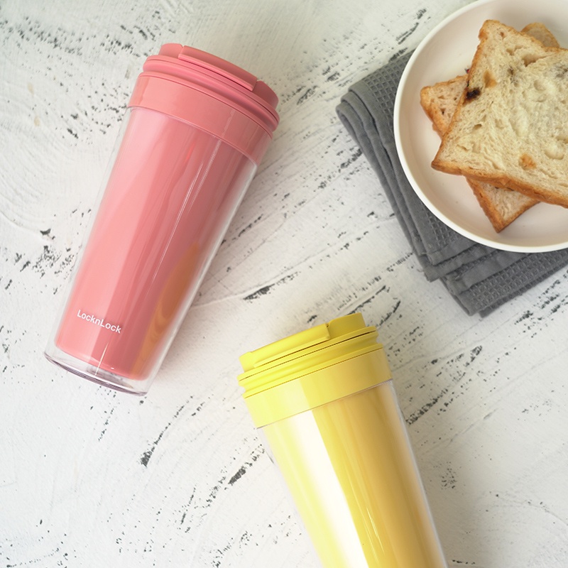 Ly nhựa 2 lớp LocknLock Bucket Cold Cup cách nhiệt tốt HAP519  - BABYHOPSG