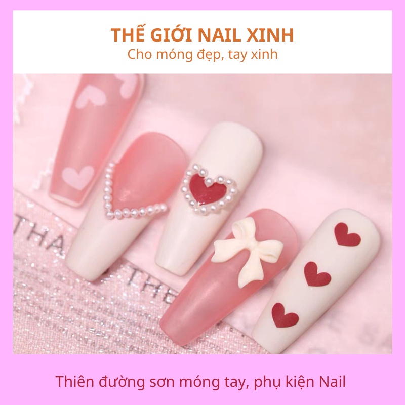 Charm nail nơ phụ kiện giá rẻ phụ kiện trang trí móng THẾ GIỚI NAIL XINH