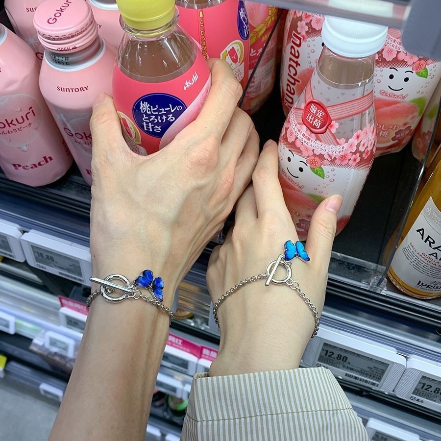 Bộ vòng tay dây chuyền mặt hình bướm phong cách thời trang dành cho phái đẹp