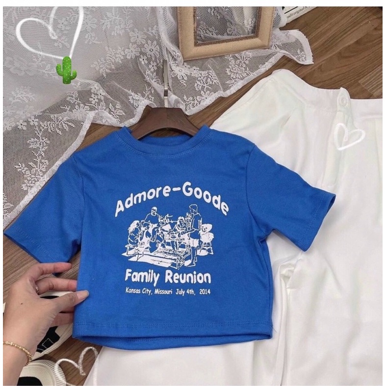 ÁO CROPTOP ADMORE - GOODE XANH CHỮ TRẮNG PC ALOHASHOP91