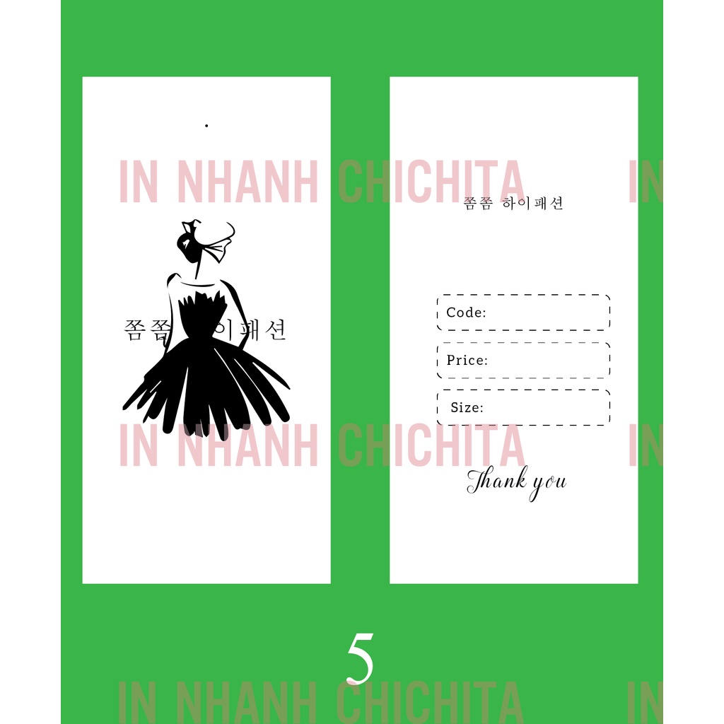 Mác giấy, tag quần áo- giá rẻ - 100 cái kích thước - 9,5cm*4,5cm hàng có sẵn