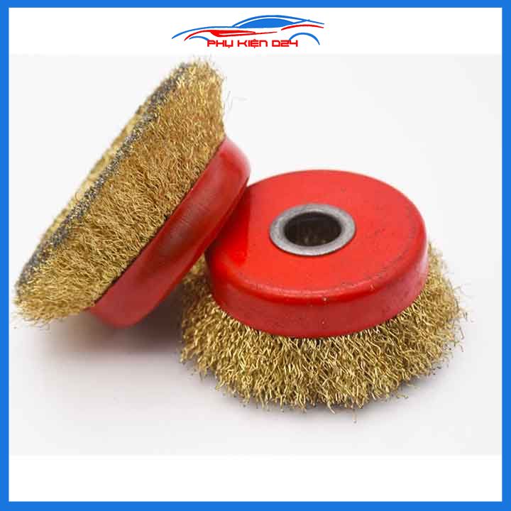 Chổi đánh gỉ sắt mạ đồng đế đỏ, lưỡi mài chà đánh gỉ cao cấp