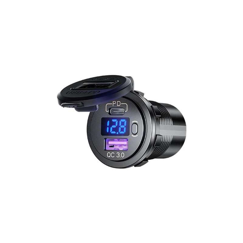 Tẩu Sạc Nhanh Usb Loại C Pd Qc3.0 12v Có Công Tắc On Off Cho Xe Hơi