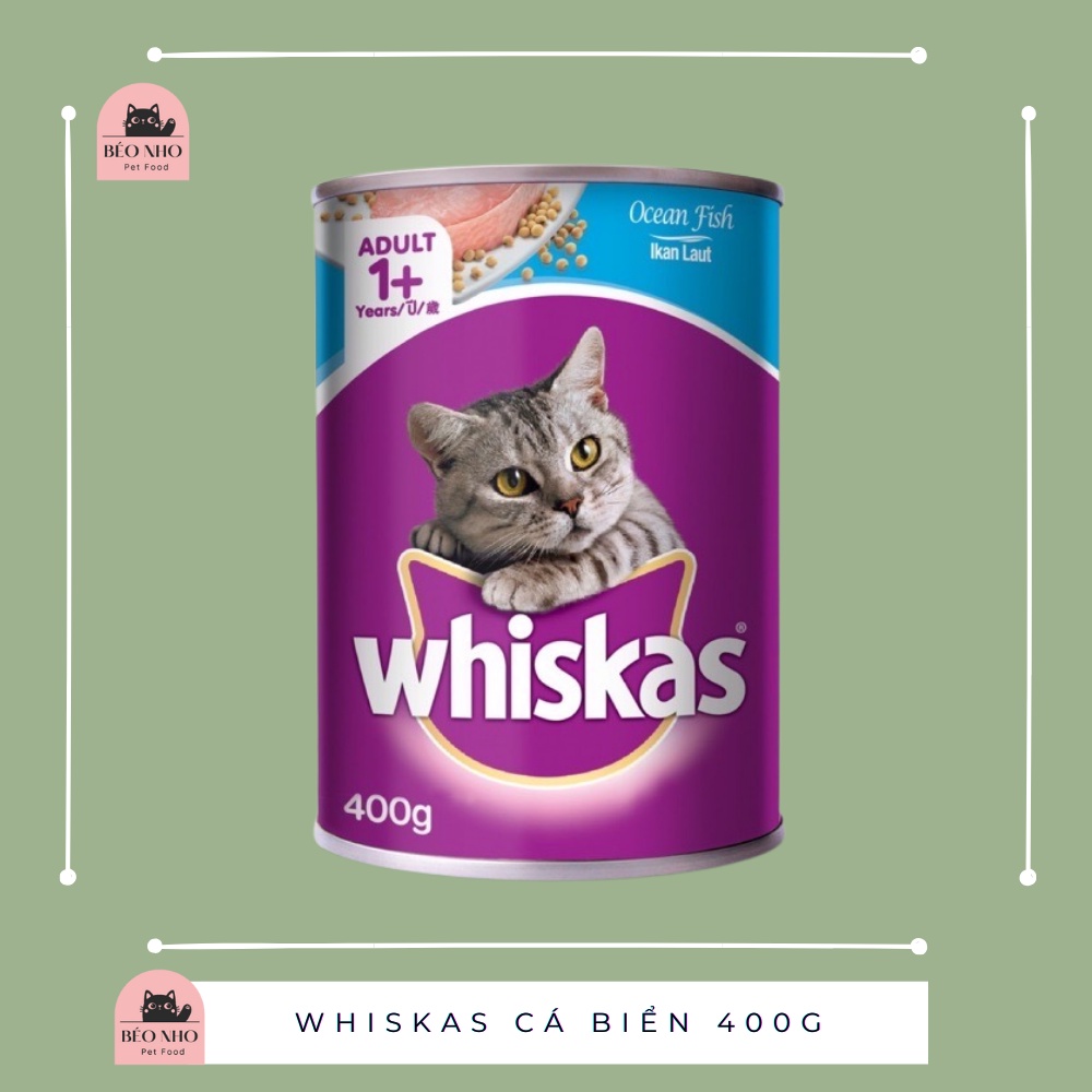 Pate Whiskas cho mèo dạng lon- vị cá biển 400g