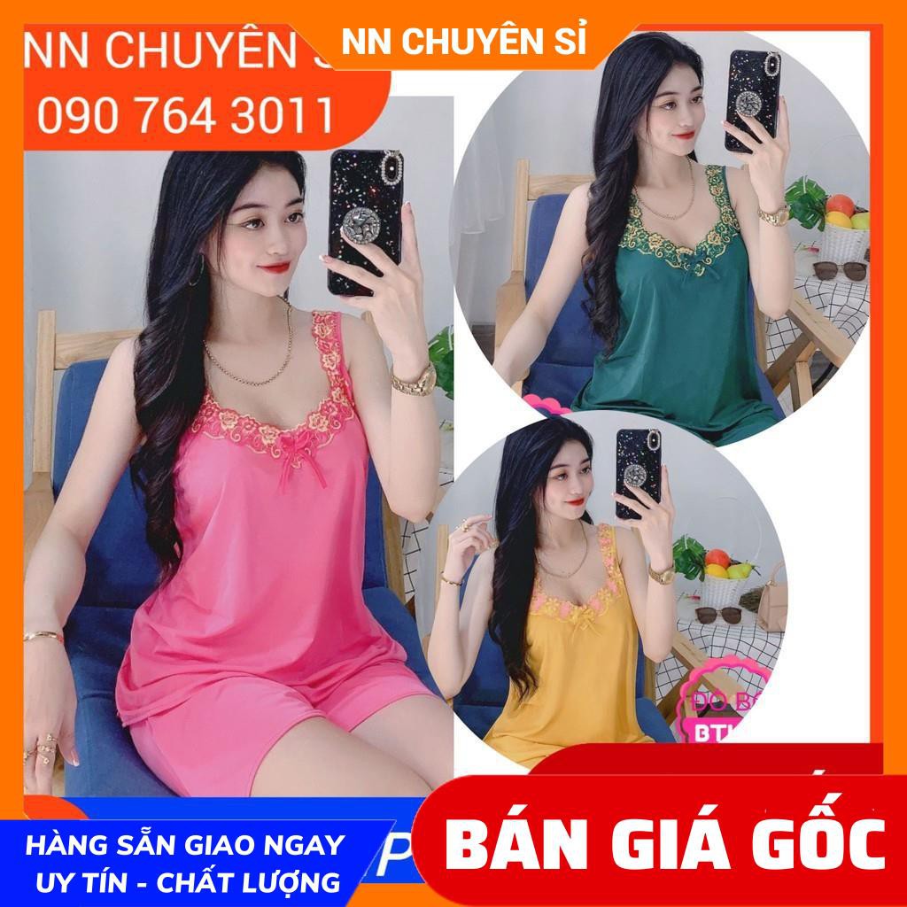 Đồ bộ nữ mặc nhà sexy chất thun mềm mịn siêu mát lạnh phối ren dễ thương BTL thun lạnh đùi