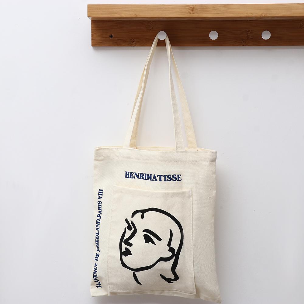 Túi Xách Vải Canvas Có Khóa Kéo Thời Trang Xuân Thu