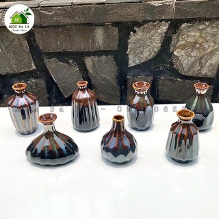 LỌ HOA MINI - MEN HỎA BIẾN - DECOR TRANG TRÍ ĐỂ BÀN - GỐM BÁT TRÀNG - MẪU SỐ 8