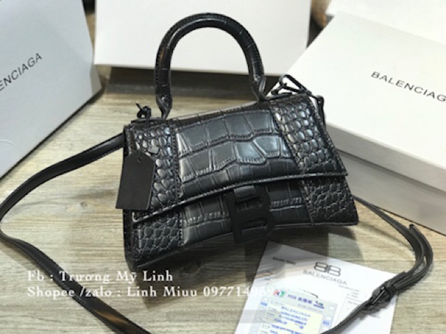 Túi Balencia quai xách da rắn size 23cm spsl kèm da test