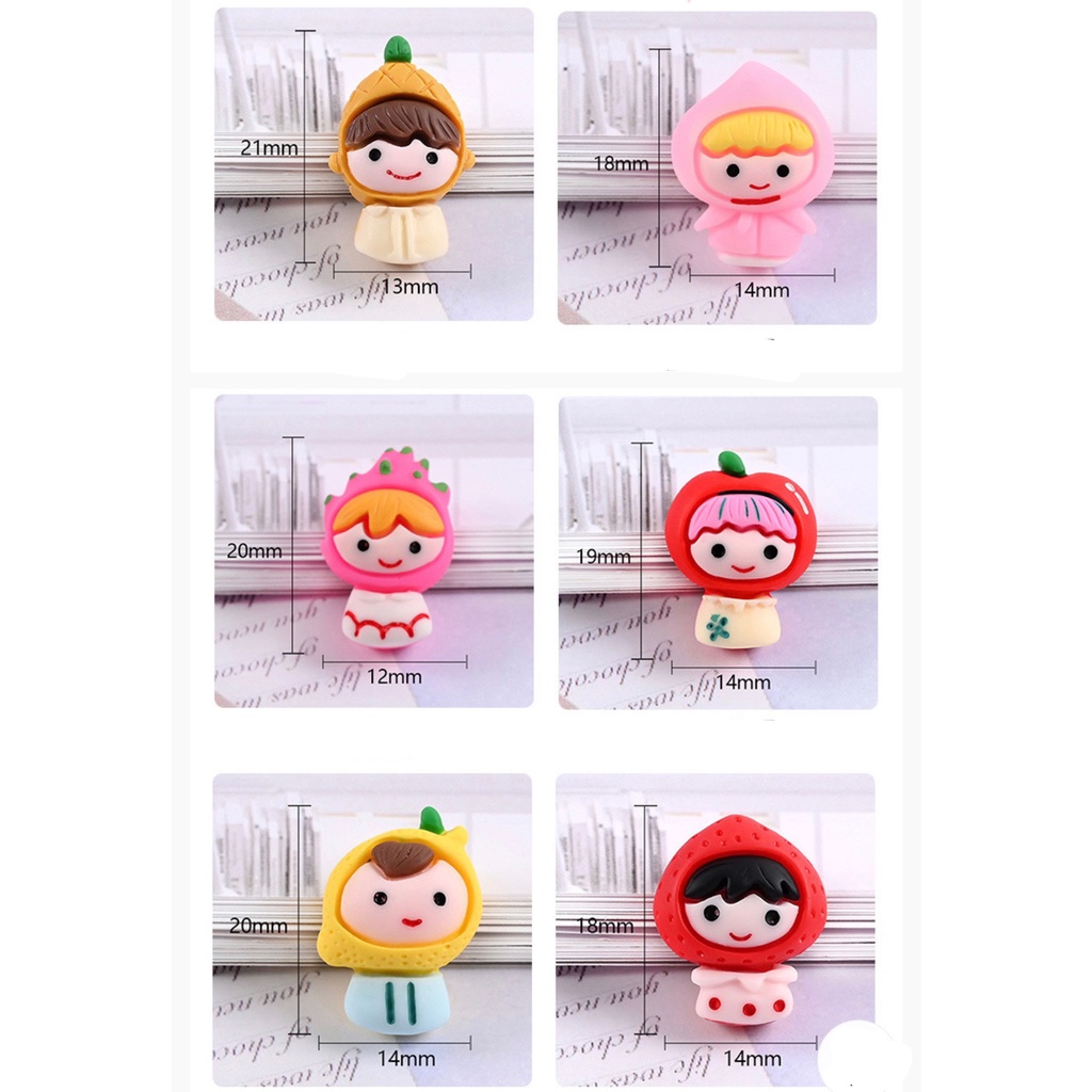 Charm (C402) slime/ Dụng Cụ Charm Trang Trí [Ko Keo &amp; Nút] Hình Em Bé Trái Cây