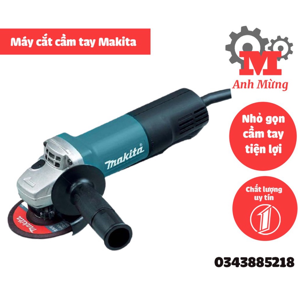 Máy mài góc – máy cắt cầm tay Makita 9556 có giảm nhiệt, roto cách điện, chống rung tốt