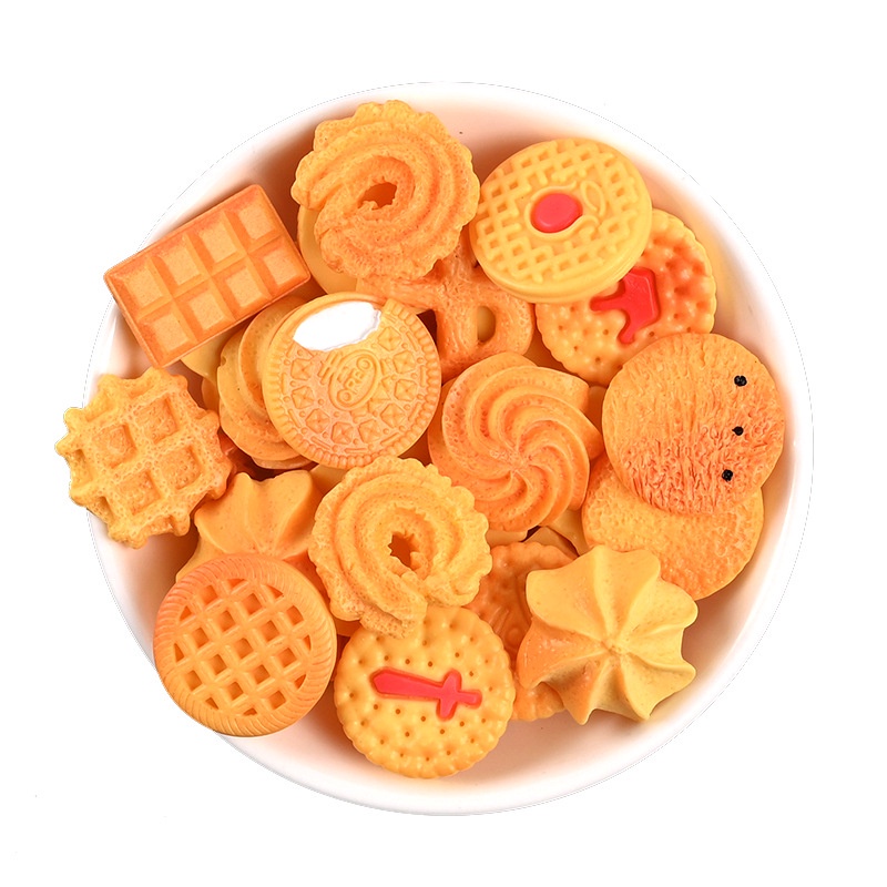 Set 10 mô hình bánh quy bằng nhựa dùng trang trí ốp điện thoại diy