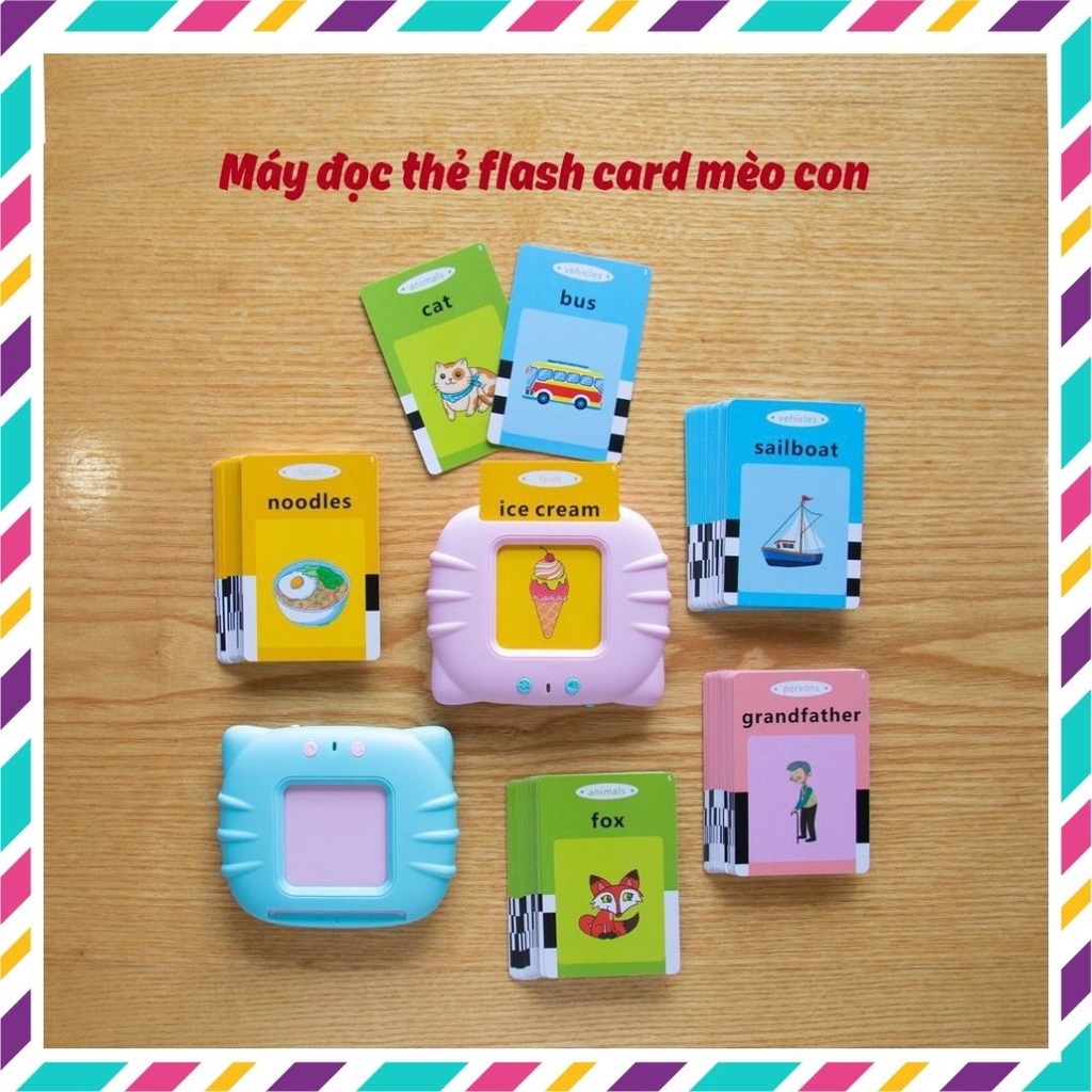Máy đọc thẻ tiếng anh việt flashcard 112 thẻ 224 từ vựng đồ chơi thông mình cho bé