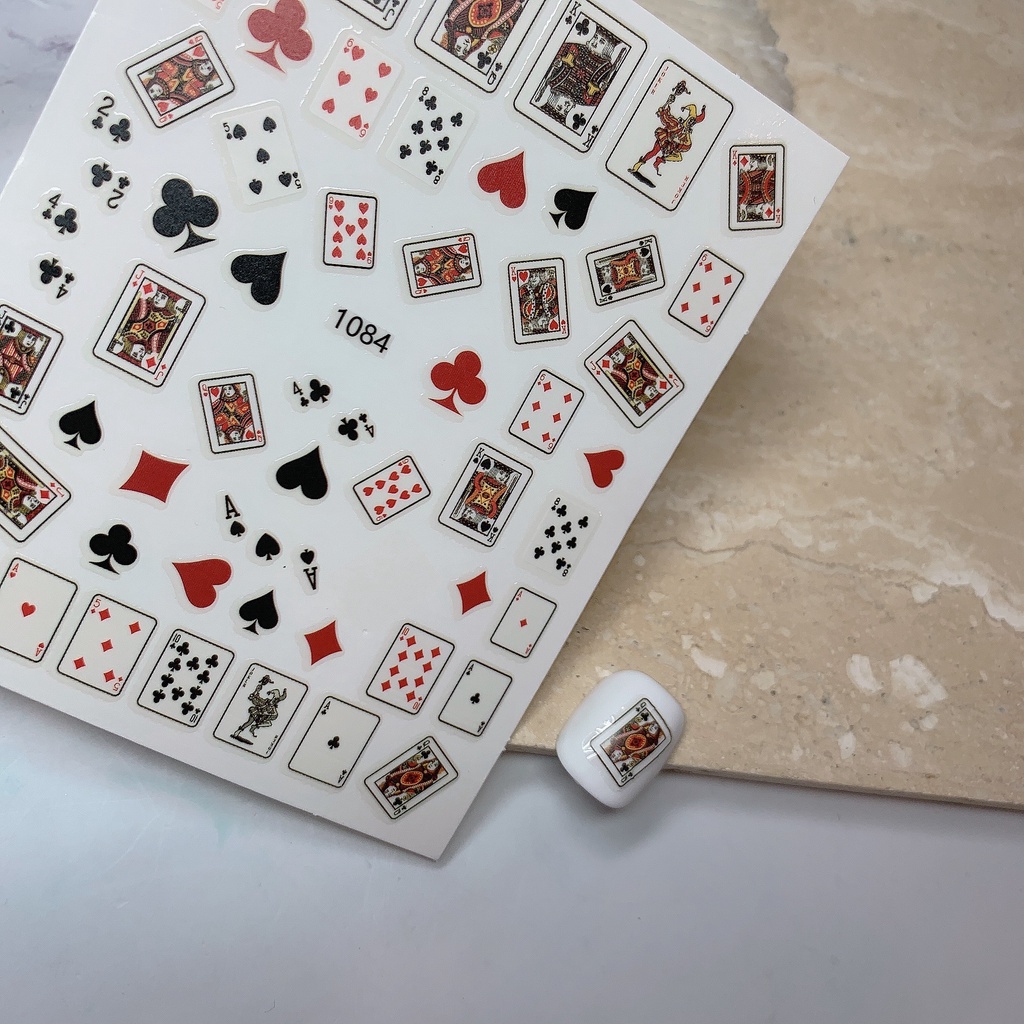 Sticker nail lá bài trang trí móng