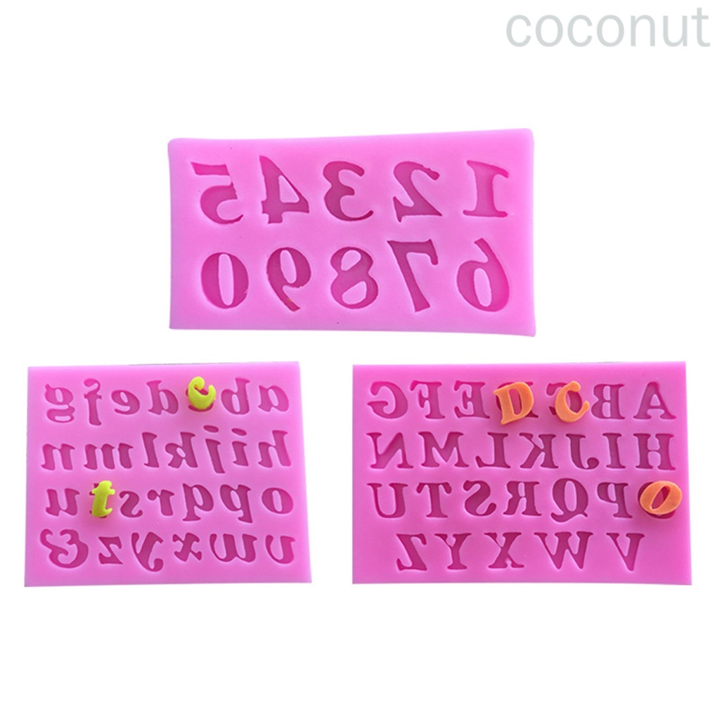 Bộ 3 Khuôn Silicon Làm Bánh Hình Chữ Cái Và Số