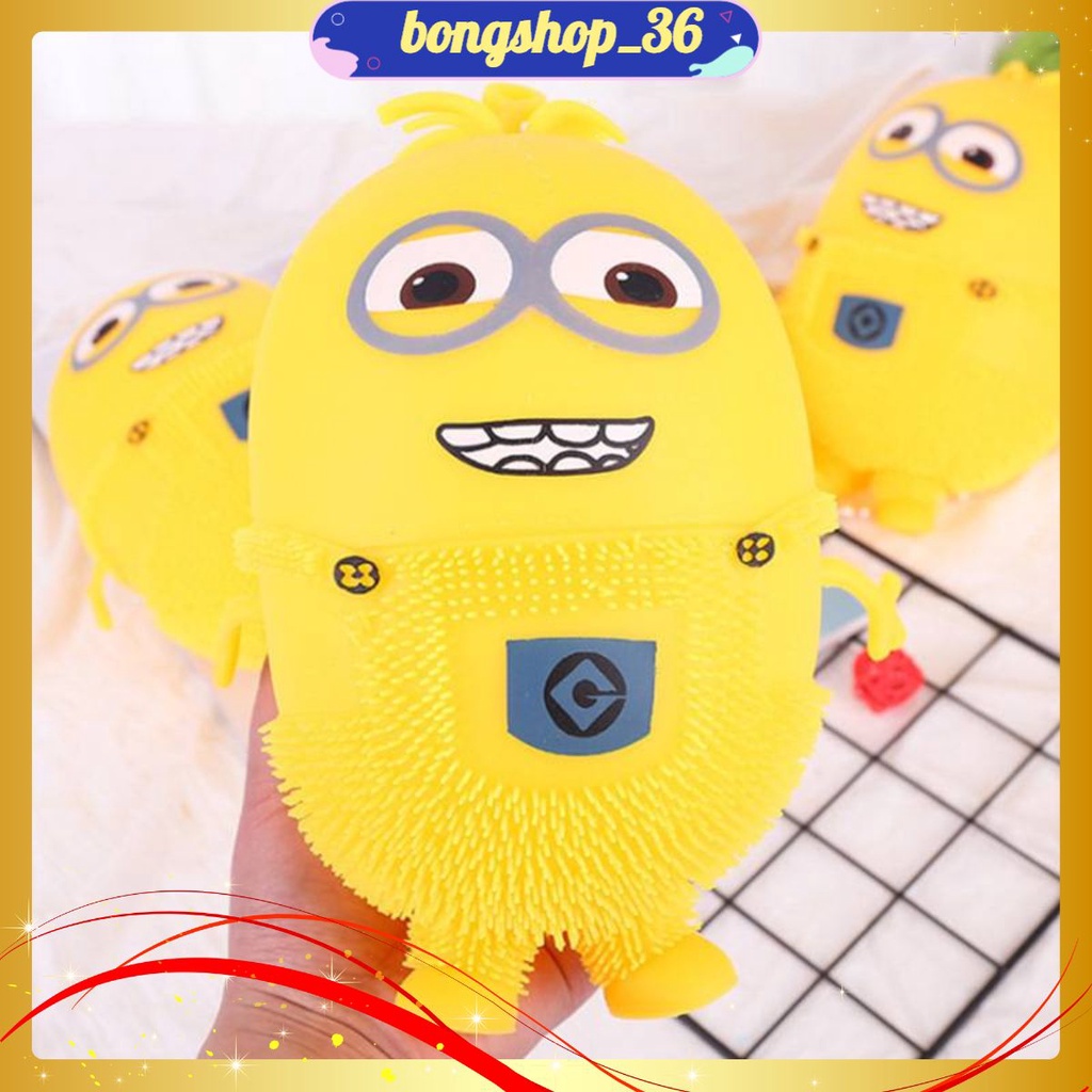 Đồ Chơi Xả Stress Nắn Bóp Hình Minion Có Dây Bungee Phát Sáng Giúp Giảm Căng Thẳng Mệt Mỏi Kích Thước 15x9 cm.