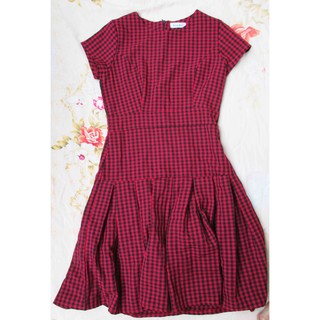 Đầm đuôi cá caro đen đỏ size M