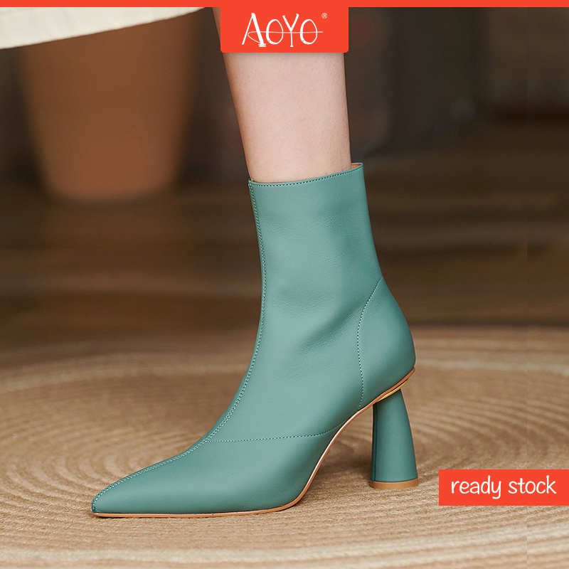 Giày bốt cổ thấp đế dày chất liệu thoáng khí thời trang xuân thu cho nữ