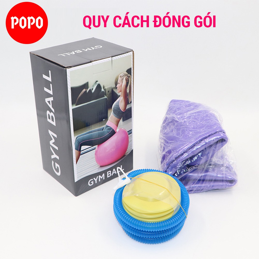 Bóng tập Yoga chính hãng POPO bóng yoga trơn đường kính 25, 55, 65, 75 cm SPORTY