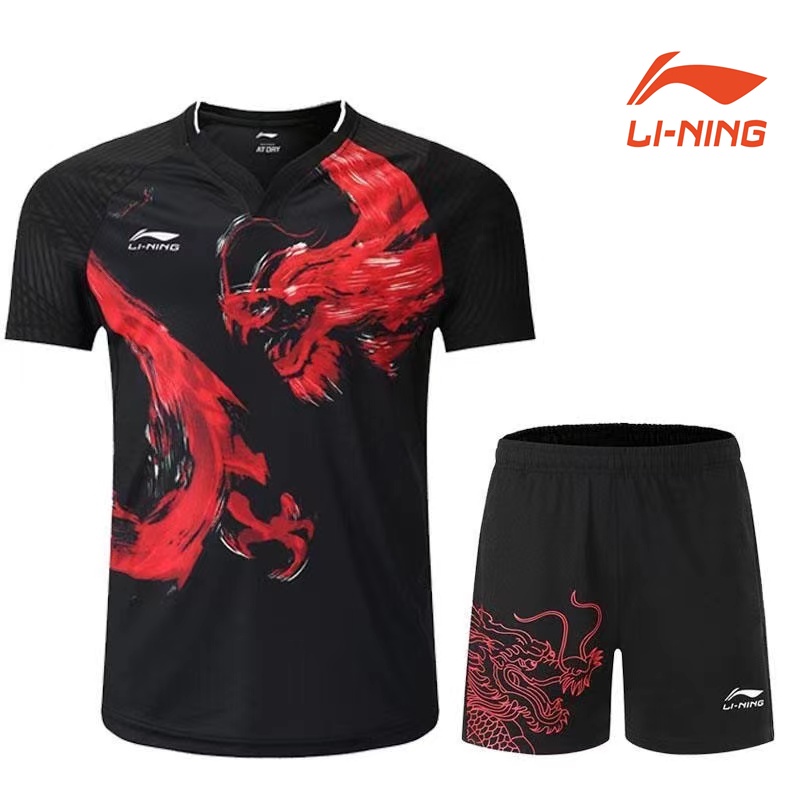 Li Ning Bộ Đồ Thể Thao Cầu Lông tennis Cạnh tranh Thoáng Khí Nhanh Khô Cho Nam Và Nữ