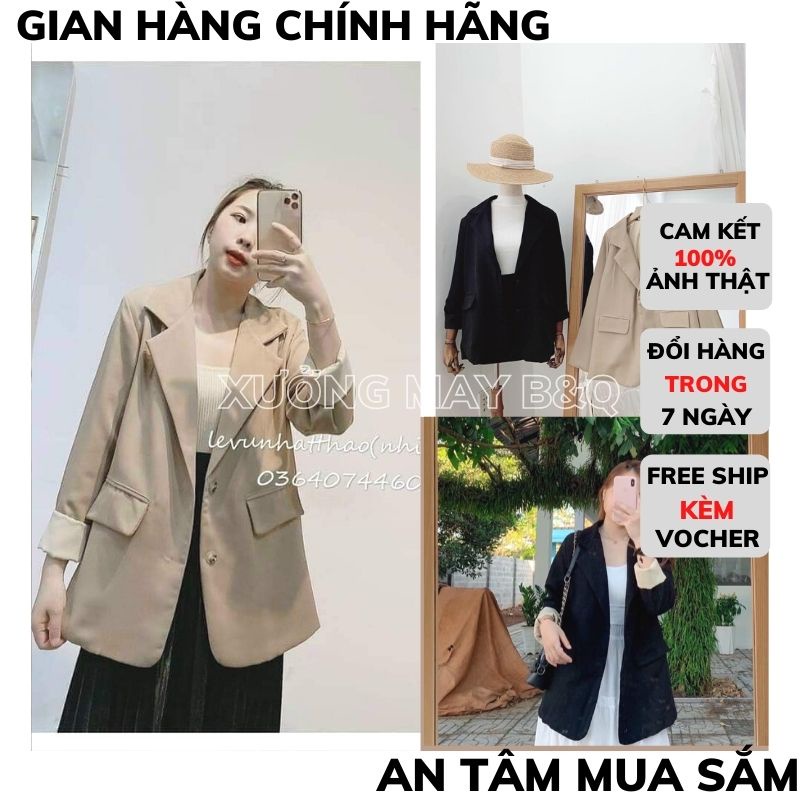 Áo khoác blazer dáng rộng màu trơn mẫu 2021 phong cách Hàn Quốc thời trang cho nữ ,áo vets blazer nữ 2lop XƯỞNG MAY TC2