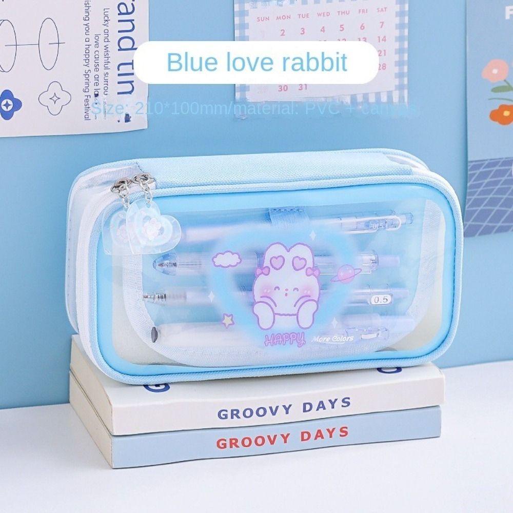 Túi Đựng Bút Bằng PVC Có Khóa Kéo Phong Cách Hàn Quốc