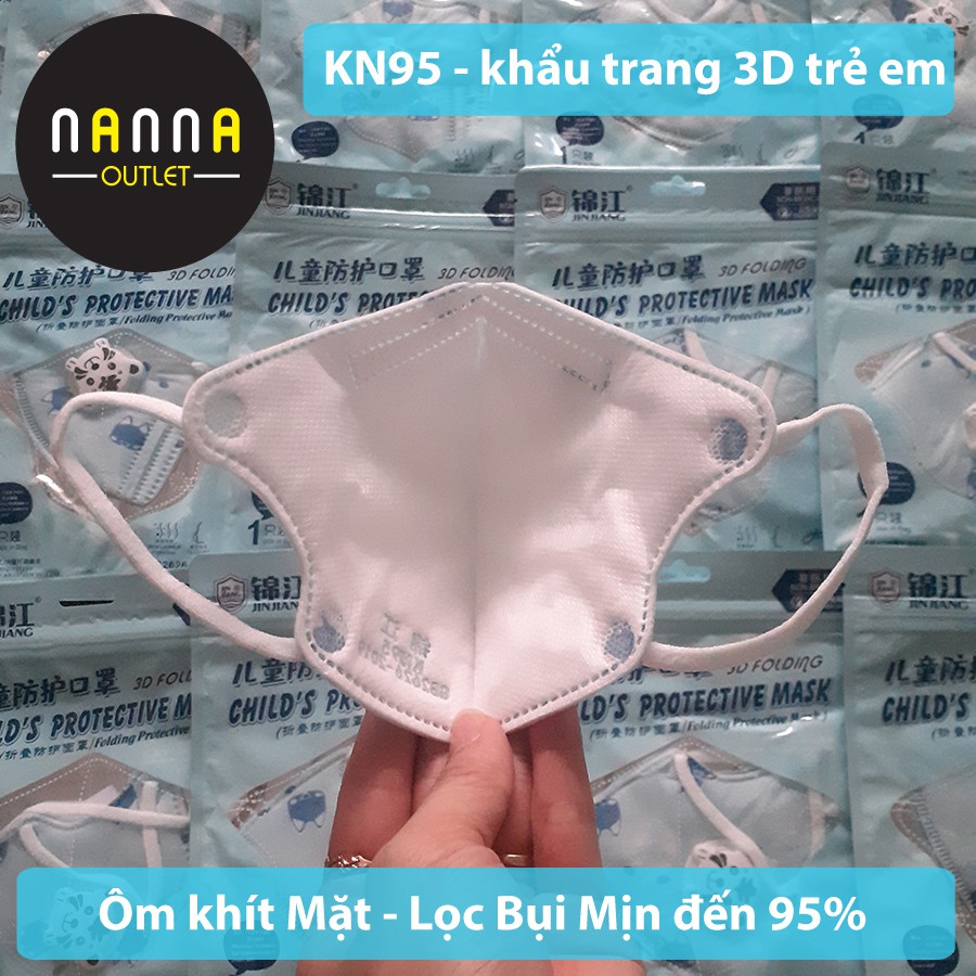 [CÓ VAN] Khẩu trang 3D lọc bụi mịn KN95 Trẻ 4 đến 12 tuổi