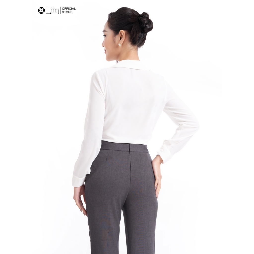 Quần baggy công sở linbi màu xám 2 cúc kiểu dáng trẻ trung, thanh lịch liin clothing Q3648