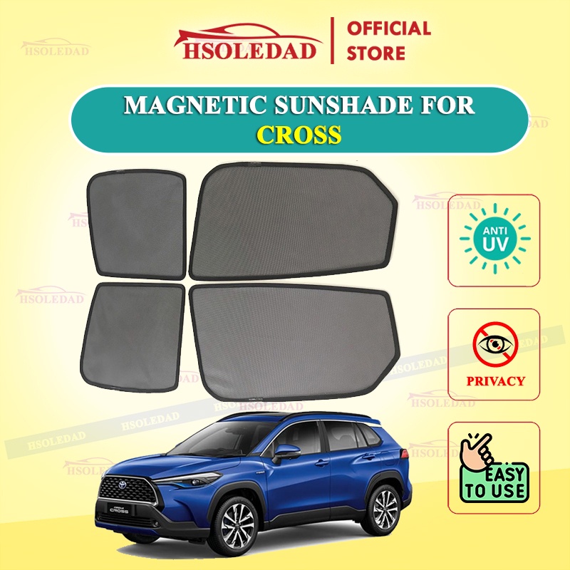 Rèm che nắng nam châm cho xe Toyota Cross, bộ 4 tấm cho 4 cửa, hàng loại 1 cao cấp nhất, vừa khít kính
