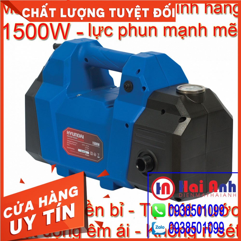 Máy xịt rửa xe mini áp lực cao Hyundai HRX815 chính hãng - Tự hút phun nước vệ sinh xe máy, ô tô. BH 6 tháng