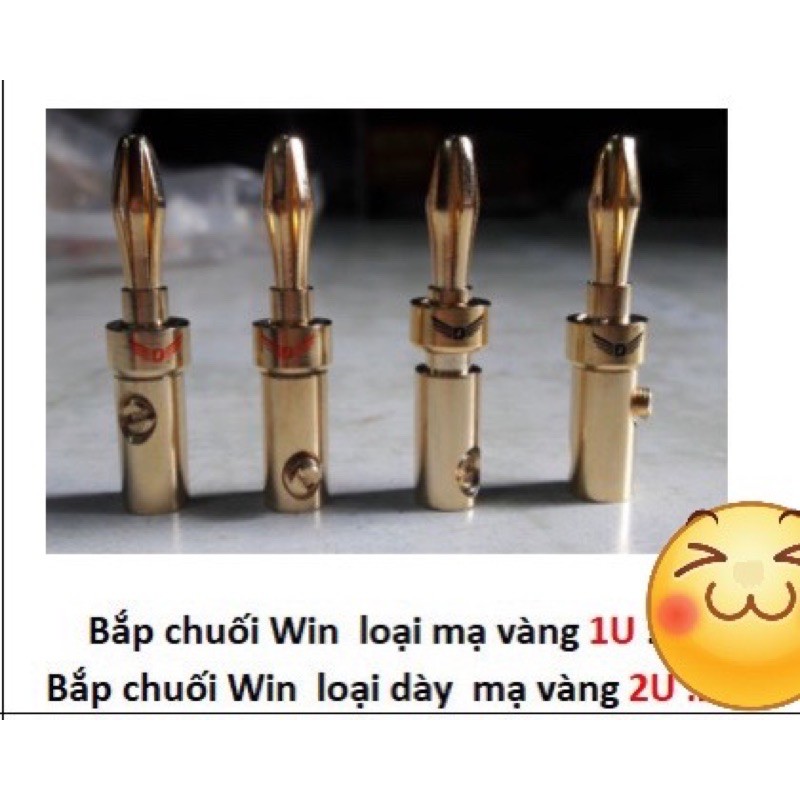 Jack bắp chuối cắm loa hãng WIN. mạ vàng 1U và 2U