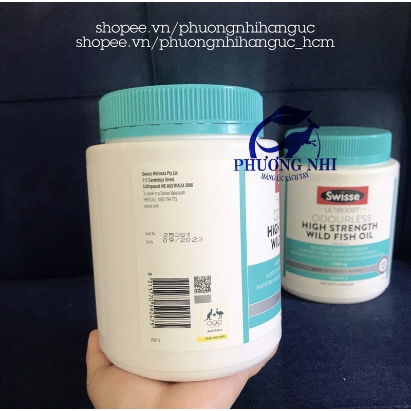 DẦU CÁ KHÔNG MÙI SWISSE ODOURLESS HIGH STRENGT WILD FISH OIL 1500mg 400 VIÊN | Thế Giới Skin Care