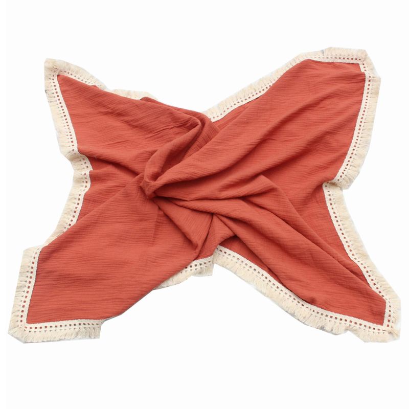 Chăn Quấn Em Bé Chất Liệu Cotton Phối Tua Rua Dùng Làm Đạo Cụ Chụp Ảnh