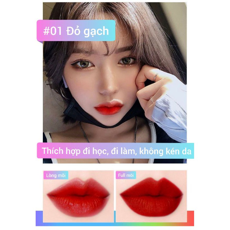 Set Son Kem Nhung Lì ⚡FREESHIP⚡ 5 màu 💄 Hãng NUDE Siêu Hot Nội Địa Siêu Mịn Mượt Và Không Khô Môi | BigBuy360 - bigbuy360.vn