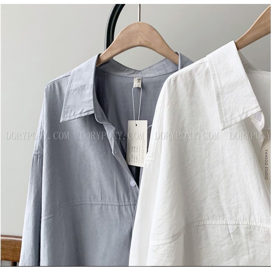 VẢI ĐẸP XỊN - ẢNH THỰC TẾ - Áo Sơ Mi Cotton Tay Dài Dory&amp;Pony CLASSIC RETRO STYLE – A141 (2 Màu - Nhập loại tốt)