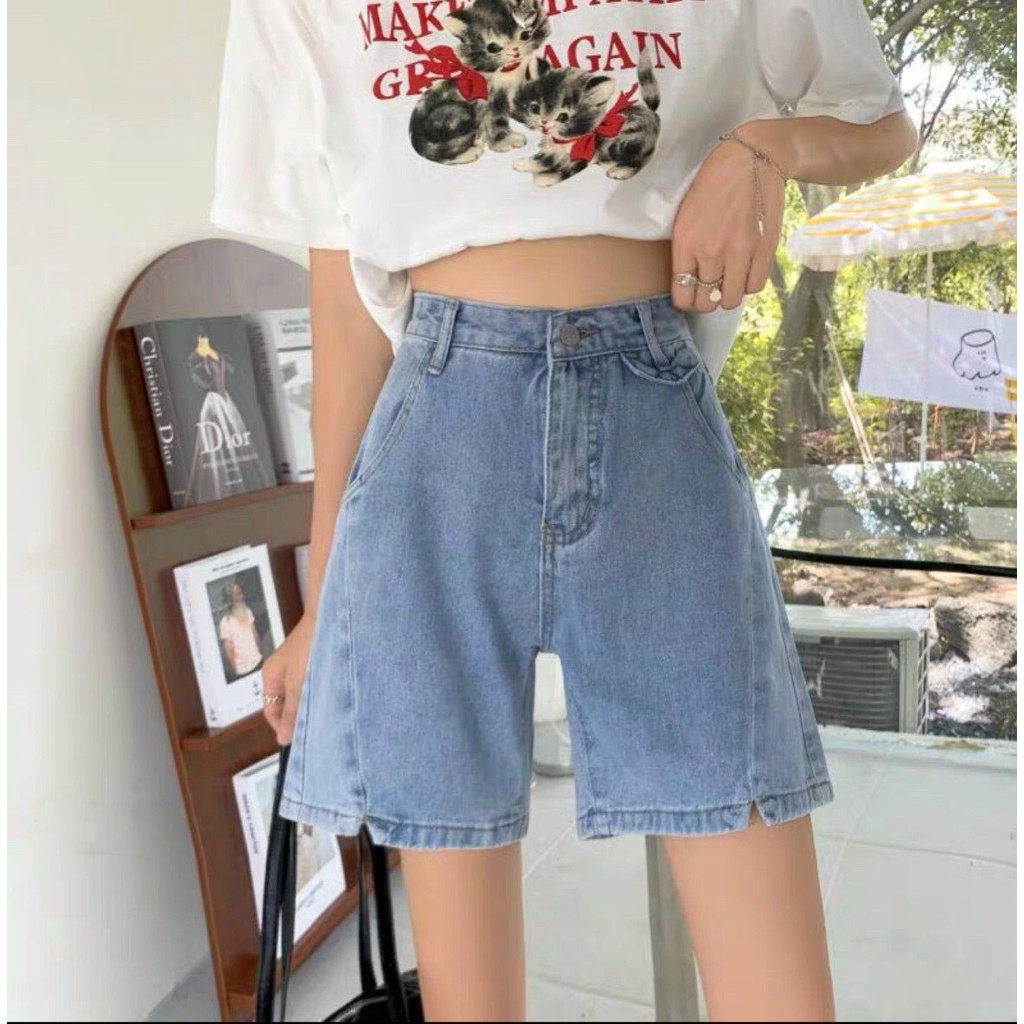 [FREESHIP_50K] Quần jean ngố nữ lưng cao phối kiểu độc đáo, chất vải denim bền đẹp AnNgo - AT157