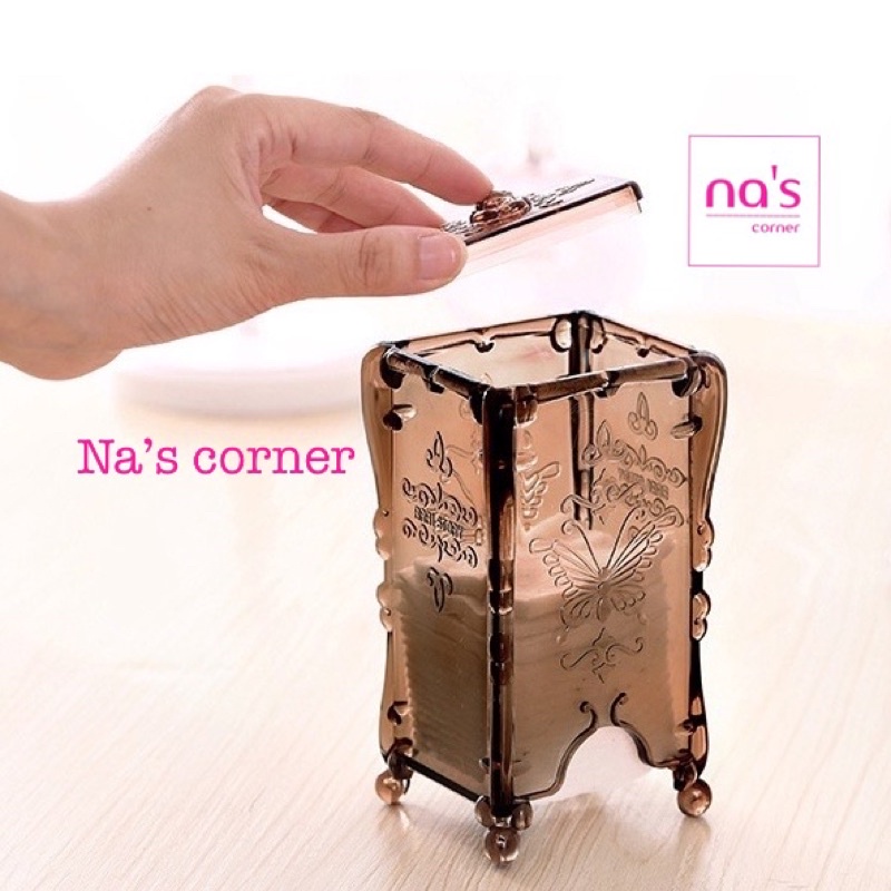 Hộp Đựng Bông Tẩy Trang Có Nắp Đậy Trang Điểm Mini Chống Bụi Cao Cấp