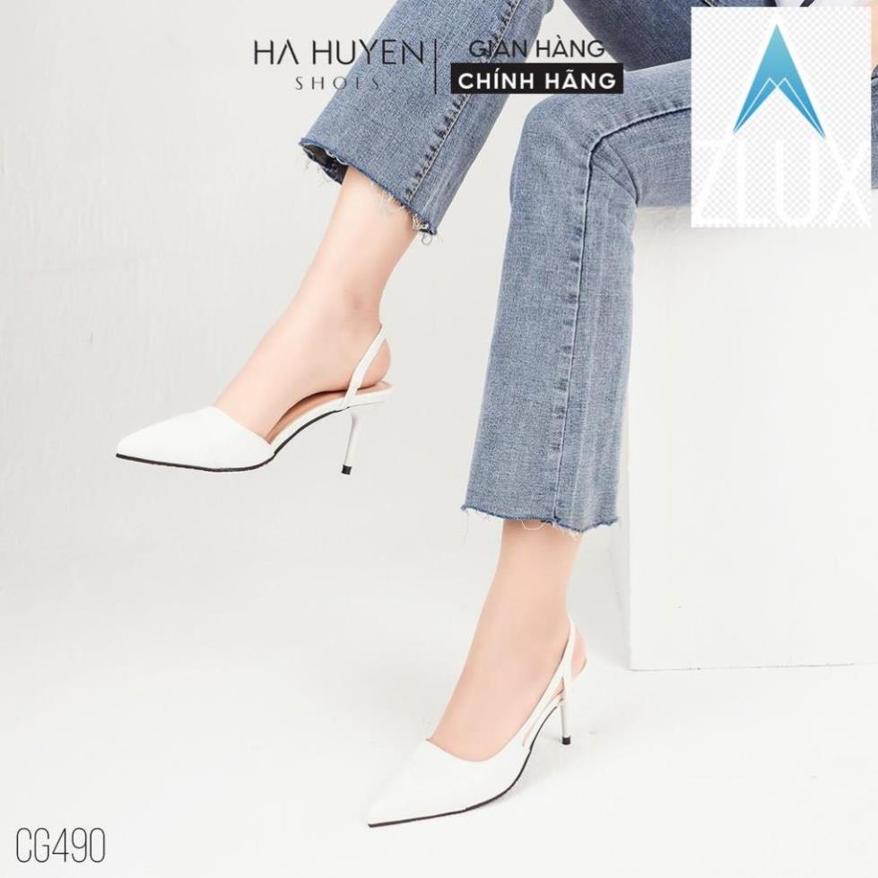 🚴 Giày cao gót nữ Hà Huyền Shoes mũi nhọn captoe quai đan hông chân gót nhọn 8 phân - CG490 🚴