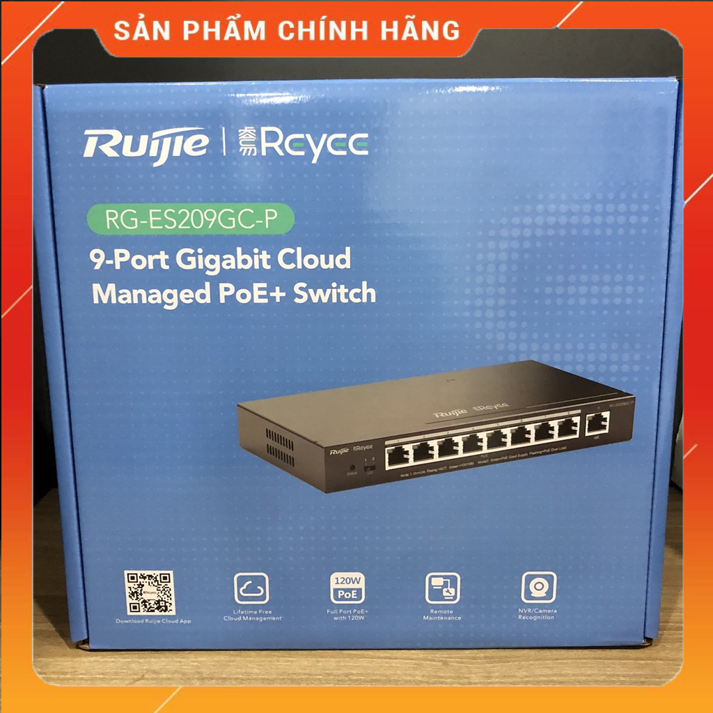 Switch POE 9 cổng RUIJIE REYEE RG-ES209GC-P - Hàng chính hãng