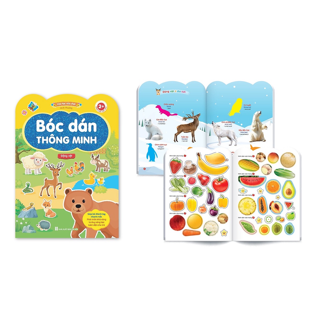 Sách Bóc dán thông minh Song ngữ Việt Anh - Vừa học vừa chơi - Giúp bé nhanh tay nhanh mắt (Bộ 6 cuốn)