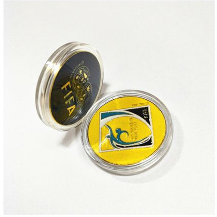 Đồng xu cho trọng tài bóng đá - 2 mặt đen - vàng