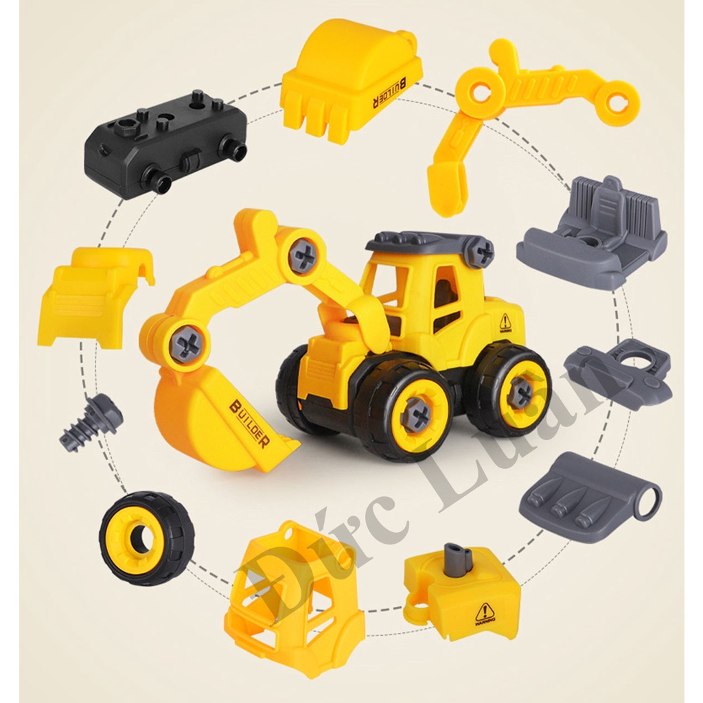 Set 4 xe ô tô đồ chơi Bé tự lắp ráp - Oto mô hình - Đồ chơi trí tuệ cho Bé