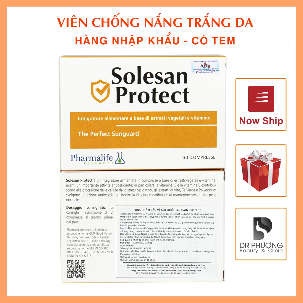 [Chính hãng] VIÊN UỐNG CHỐNG NẮNG VÀ LÀM SÁNG DA SOLESAN PROTECT