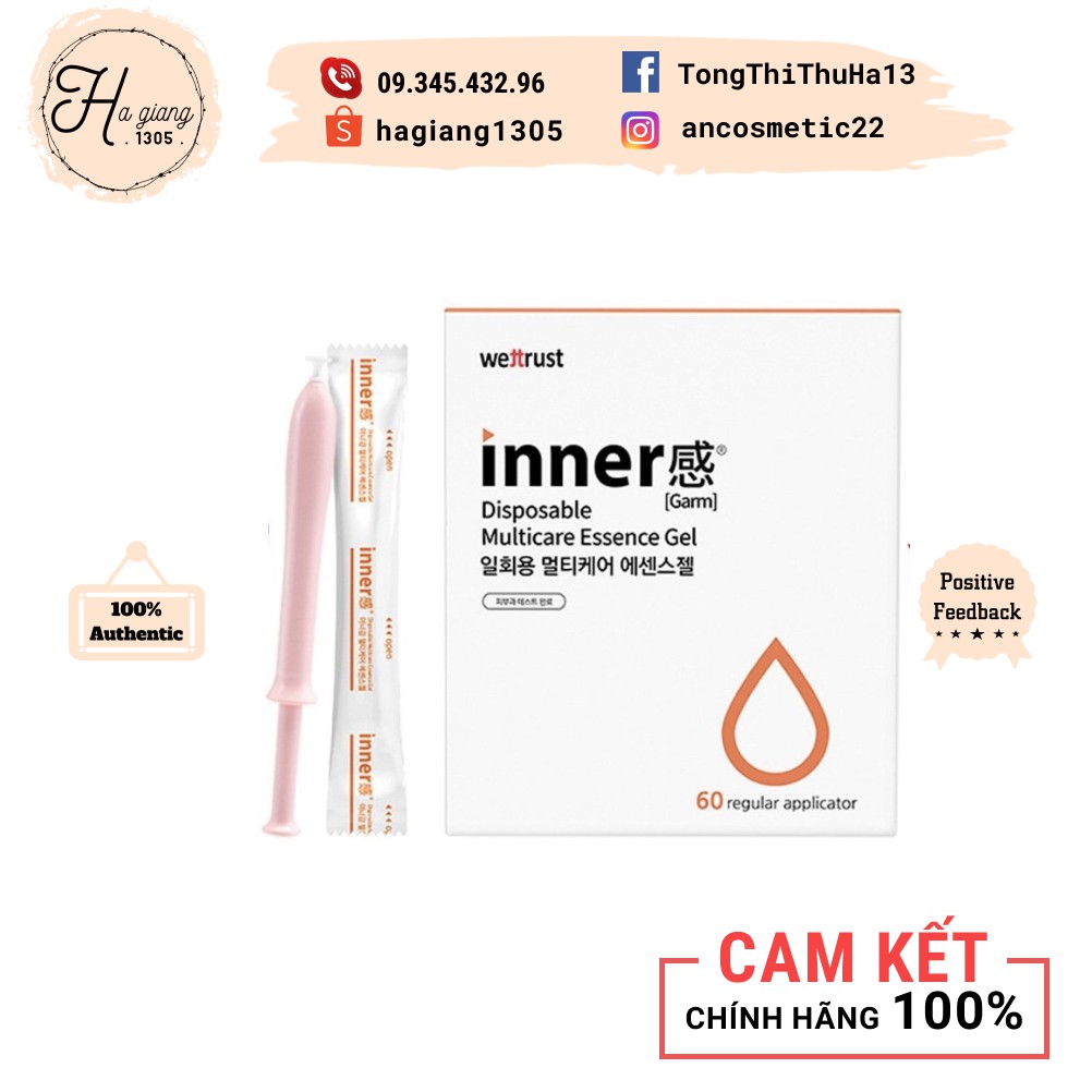 Đũa Thần Inner - Gel Phụ Khoa - Dưỡng Ẫm Và Làm Sạch, Dung dịch vệ sinh vùng kín Inner Gel Wettrust