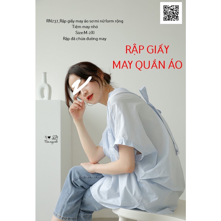 RN237_Rập giấy may áo cánh dơi tay liền nữ