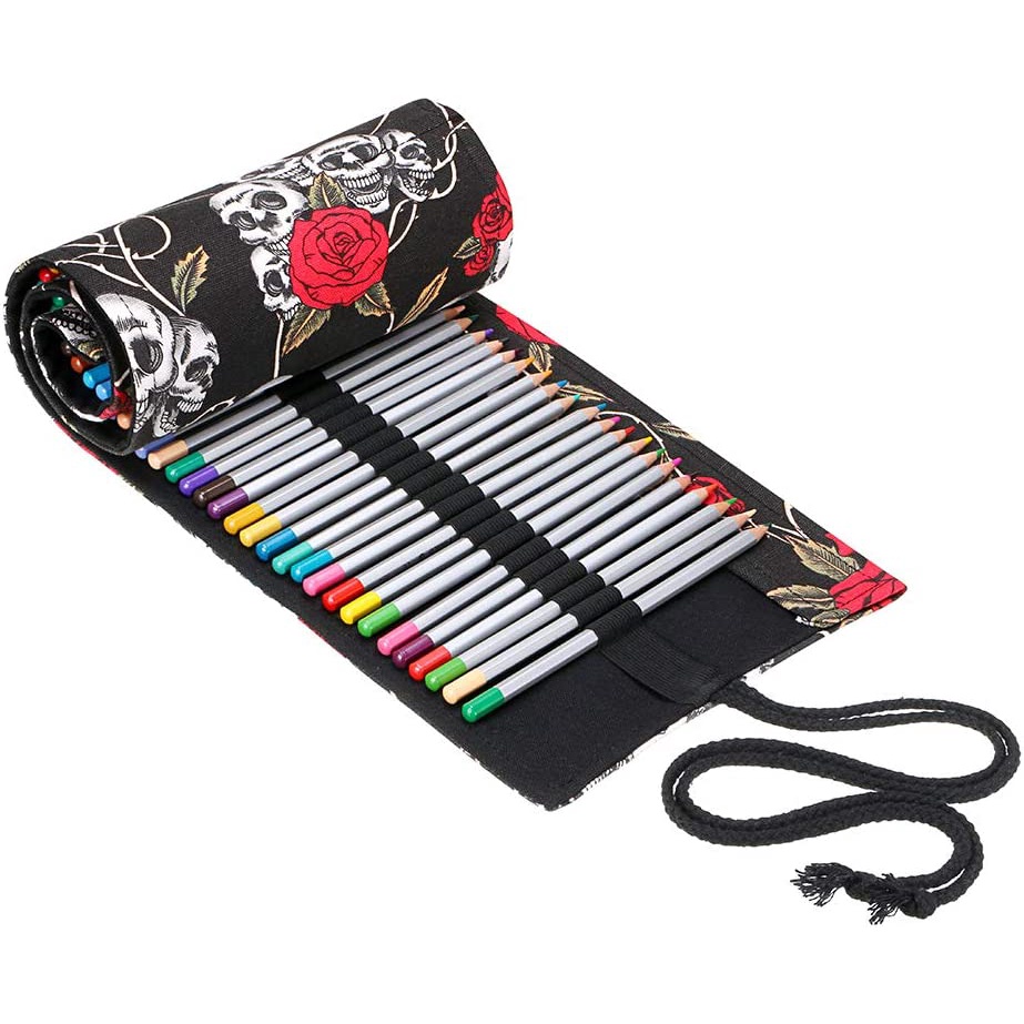 Túi đựng rèm bút chì Canvas Túi đựng bút chì Sự lựa chọn xốp 36 / 48 / 72 lỗ Dung tích lớn Máy mài b
