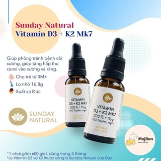 Vitamin D3 K2 Mk7 Sunday Natural Đức