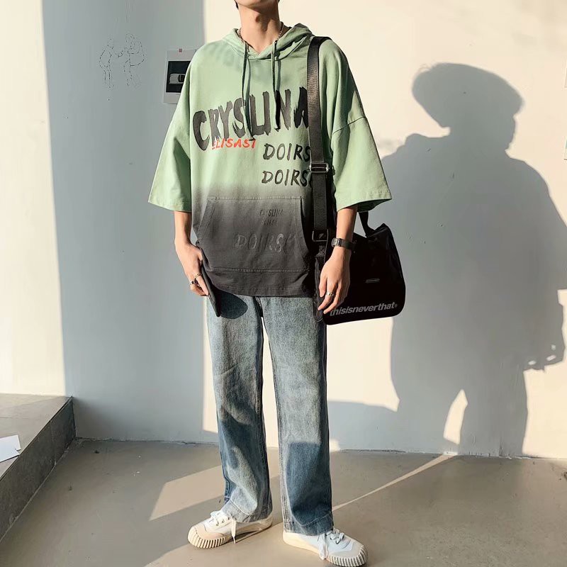 Áo Hoodie Tay Ngắn Thời Trang Phong Cách Âu Mỹ Cho Nam | BigBuy360 - bigbuy360.vn